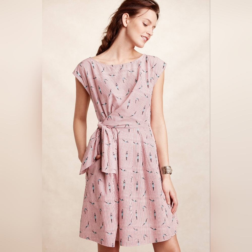 Maeve Anthropologie Bathing Beauty  Tie Waist Dress – Pockets – Petite – Size 0P